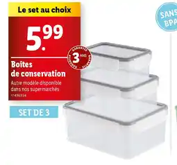 Lidl Boîtes de conservation offre
