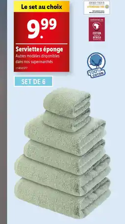 Lidl Serviettes éponge offre