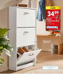 Lidl Meuble à chaussures blanc offre