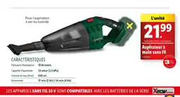 Lidl Aspirateur à main sans fil offre