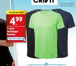 Lidl T-shirt technique homme offre