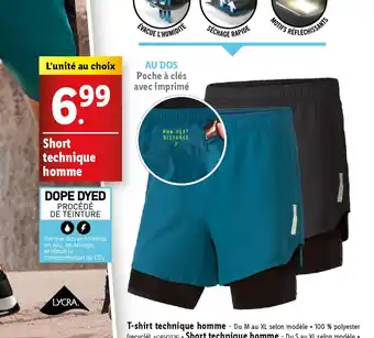 Lidl Short technique homme offre