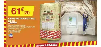 Bricomarché Laine De Roche Vrac 25 Kg Rockwool offre