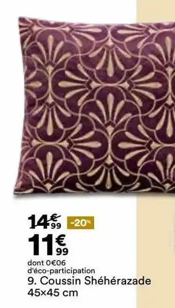 BUT Coussin Shéhérazade 45 X 45 Cm offre