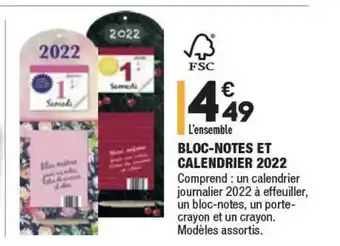 ALDI Bloc-notes Et Calendrier 2022 offre