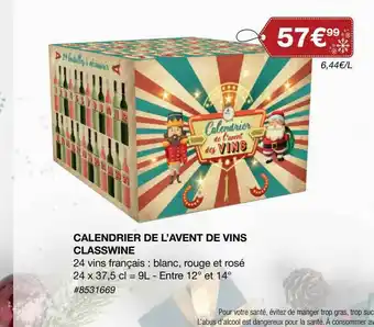 Costco Calendrier De L'avent De Vins Classwine offre