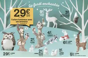 Centrakor L'arbre Lumineux Avec Ses Animaux, La Renne Debout, L'animal Polaire Sur Pomme De Pin, Le Renard, La Renne, Le Hibou, L'anima offre