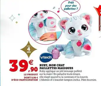 Hyper U Ruby Mon Chat Paillettes Magiques Vtech offre