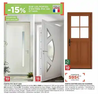 Lapeyre Portes Pvc , Porte D'entrée Bois Chambon offre