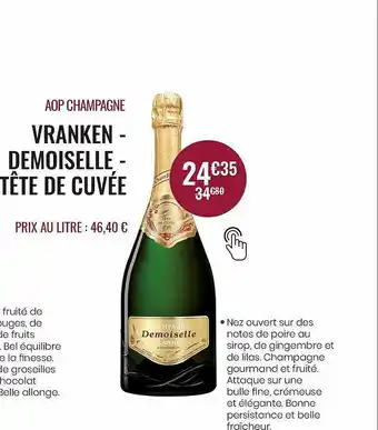 Nicolas Aop Champagne Vranken - Demoiselle - Tête De Cuvée offre