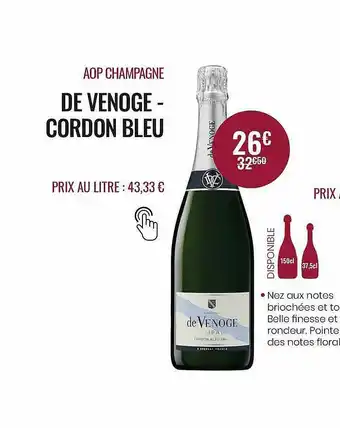 Nicolas Aop Champagne De Venoge - Cordon Bleu offre