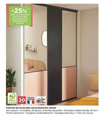 Lapeyre Portes De Placard Coulissantes Union offre