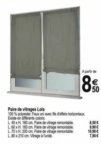 Paire De Vitrages Lola