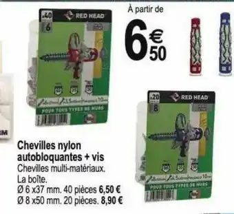 Tridôme Chevilles Nylon Autobloquantes + Vis offre