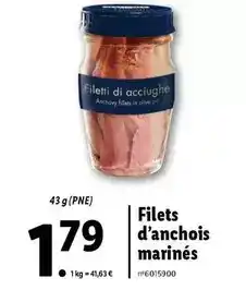 Lidl Filets d'anchois marinés offre