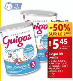 Lidl Guigoz - lait poudre offre