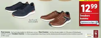 Lidl Sneakers homme offre