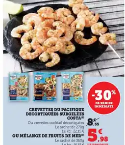 U Express CREVETTES DU PACIFIQUE DECORTIQUÉES SURGELÉES offre
