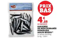 U Express SARDINES ENTIÈRES DE MÉDITERRANÉE SURGELÉES GOLFO NUEVO (7) offre