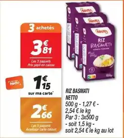Netto Netto - riz basmati offre