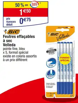 Cora x Carrefour BIC Feutres effaçables à sec Velleda offre