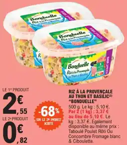 E.Leclerc RIZ À LA PROVENÇALE AU THON ET BASILIC(²) "BONDUELLE" offre
