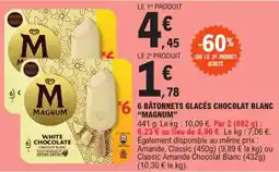 E.Leclerc 6 BATONNETS GLACÉS CHOCOLAT BLANC "MAGNUM" offre