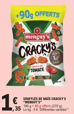 E.Leclerc SOUFFLÉS DE MAÏS CRACKY'S "MENGUY'S" offre