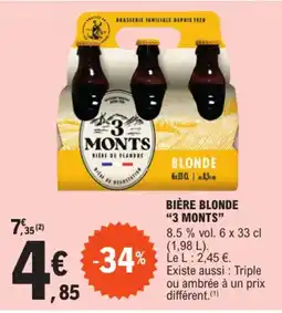E.Leclerc BIÈRE BLONDE "3 MONTS" offre