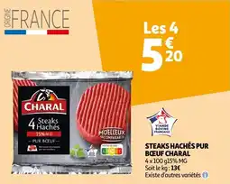 Auchan STEAKS HACHÉS PUR BOEUF CHARAL offre