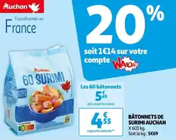 Auchan BÂTONNETS DE SURIMI AUCHAN offre