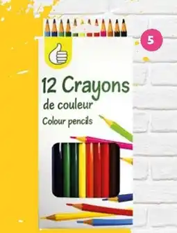Auchan 12 CRAYONS DE COULEURS POUCE offre