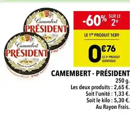 Supeco PRÉSIDENT CAMEMBERT offre