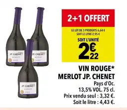 Supeco JP. CHENET VIN ROUGE MERLOT offre