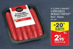 ALDI ST-CLÉMENT LE BOUCHER® 6 VÉRITABLES MERGUEZ FORTES(A) offre