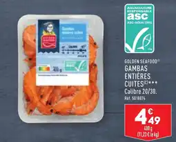 ALDI GOLDEN SEAFOOD® GAMBAS ENTIÈRES CUITES (C) offre