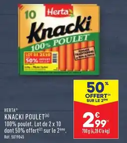 ALDI HERTAⓇ KNACKI POULET(A) offre
