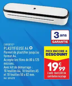 ALDI EXPERTIZⓇ PLASTIFIEUSE A4 offre