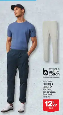 ALDI UP 2 FASHION® PANTALON CARGO 62% coton, 38% polyamide. offre