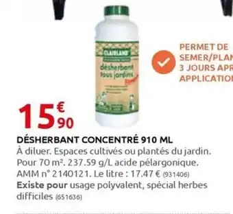 Rural Master DÉSHERBANT CONCENTRÉ 910 ML offre