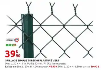 Rural Master GRILLAGE SIMPLE TORSION PLASTIFIÉ VERT offre