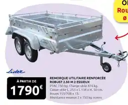 Rural Master REMORQUE UTILITAIRE RENFORCÉE ROBUST 2.50 M 2 ESSIEUX offre