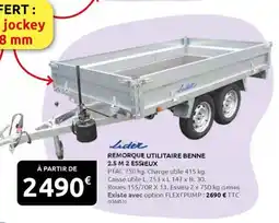 Rural Master REMORQUE UTILITAIRE BENNE 2.5 M 2 ESSIEUX offre