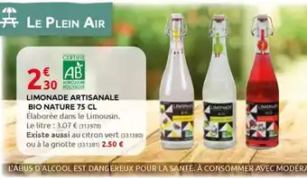 Rural Master LIMONADE ARTISANALE BIO NATURE 75 CL offre