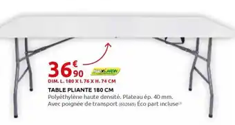 Rural Master TABLE PLIANTE 180 CM offre