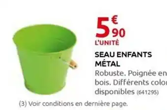 Rural Master SEAU ENFANTS MÉTAL offre