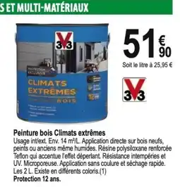 Tridôme Peinture bois Climats extrêmes offre