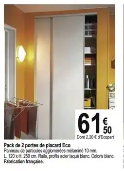 Tridôme Pack de 2 portes de placard Eco offre