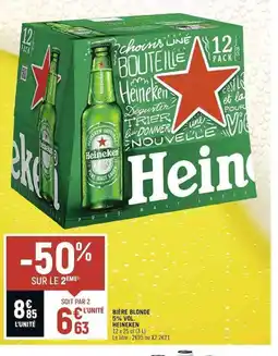 Spar BIERE BLONDE 5% VOL. HEINEKEN 12 x 25 cl (3 L) offre