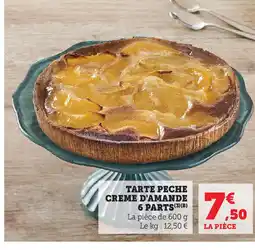 Hyper U TARTE PECHE CREME D'AMANDE 6 PARTS offre